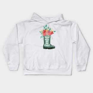 Bloom where you are planted Kids Hoodie